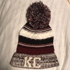 KC hat with Pom